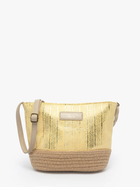 Cross Body Tas Irisé Raffia Le voyage en panier Geel guimauve PM289
